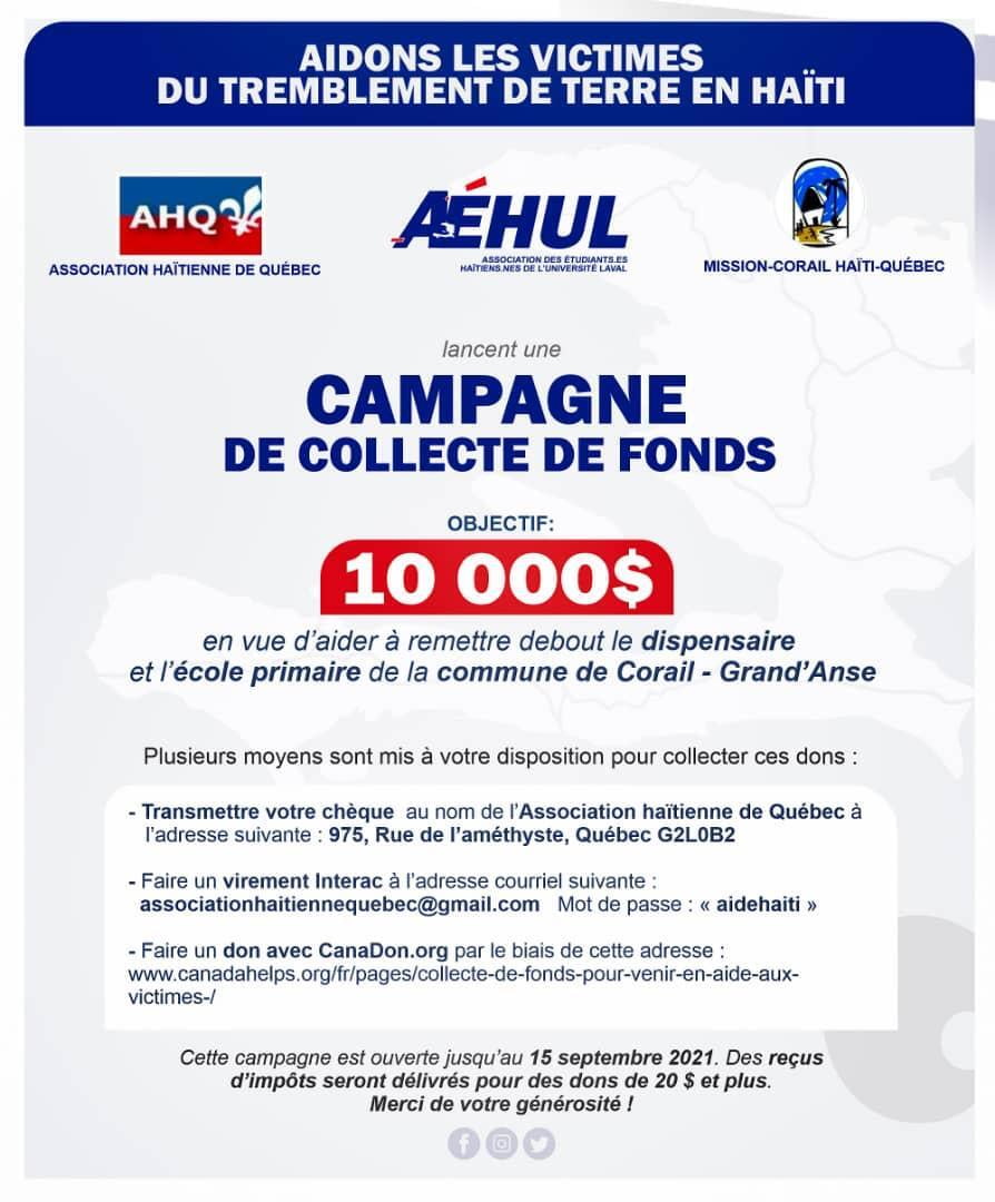 Campagne de collecte de fonds pour Haiti